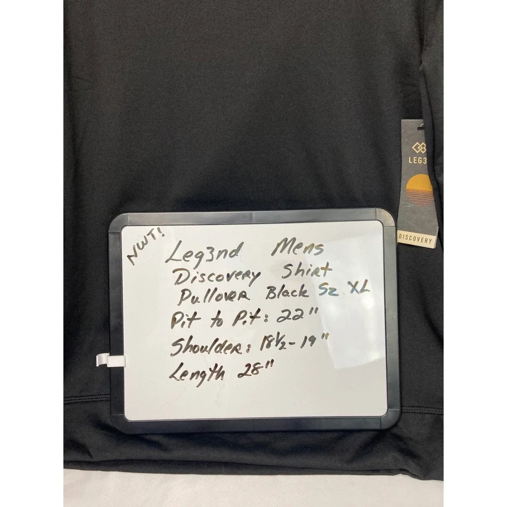 LEG3ND Discovery Men's Pullover Shirt Black Size XL‎ Performance Long Sleeve - Picture 3 of 7